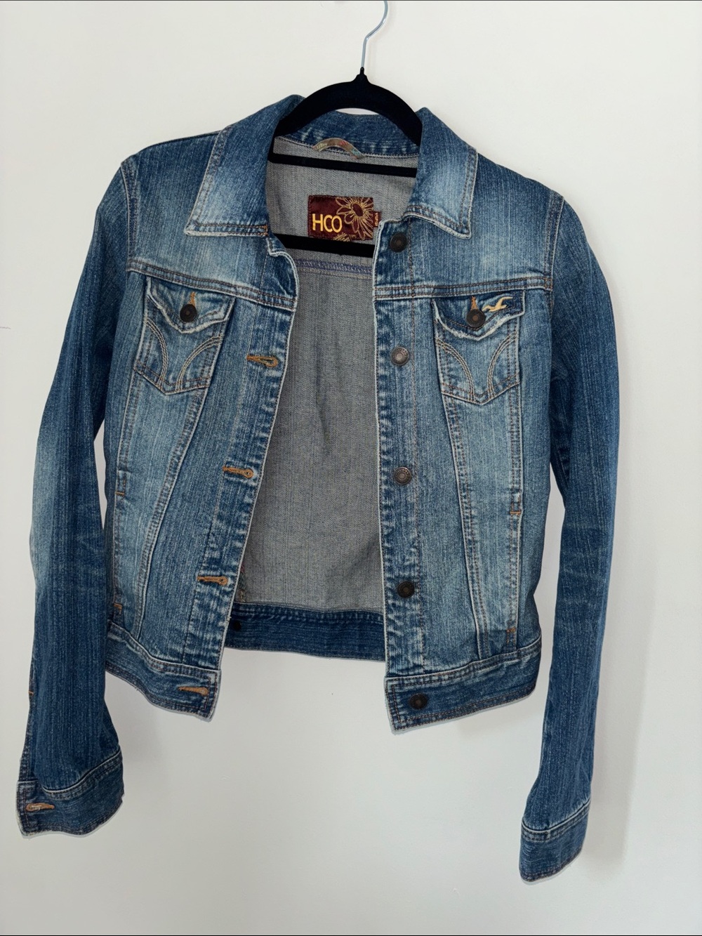 Hollister Light Blue Denim Jean Jacket, sz S